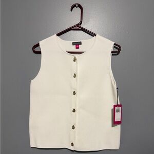 Vince Camuto Ivory Sleeveless Vest
